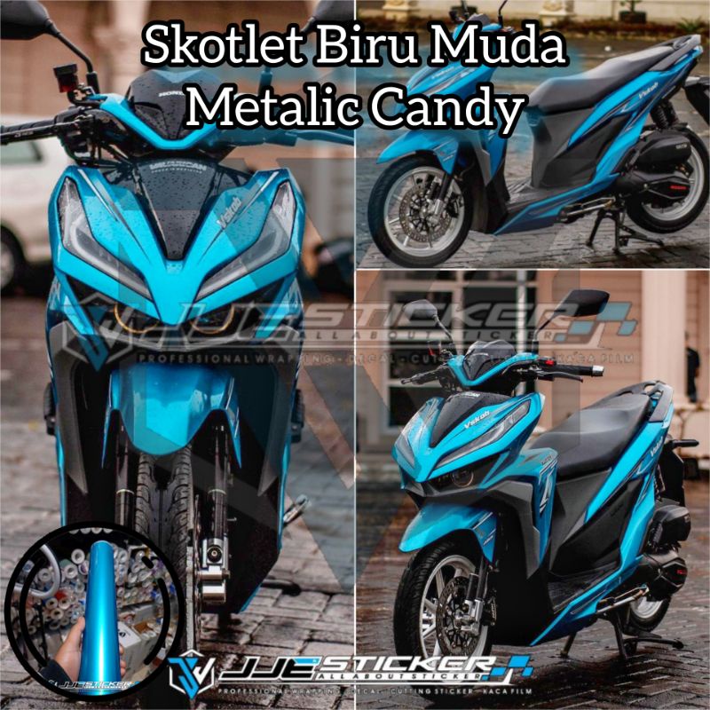 Skotlet Biru Muda Metalic Candy Kualitas Premium Untuk Body Motor
