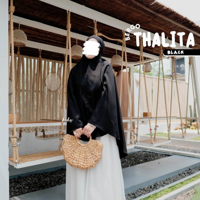 TERLARIS bergo tali Thalita by Azda Hijab - Hitam