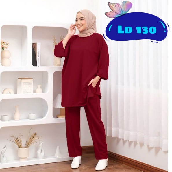 ONESET POLOS JUMBO CELANA ATASAN OVERSIZE BASIC RATA SETJUMB