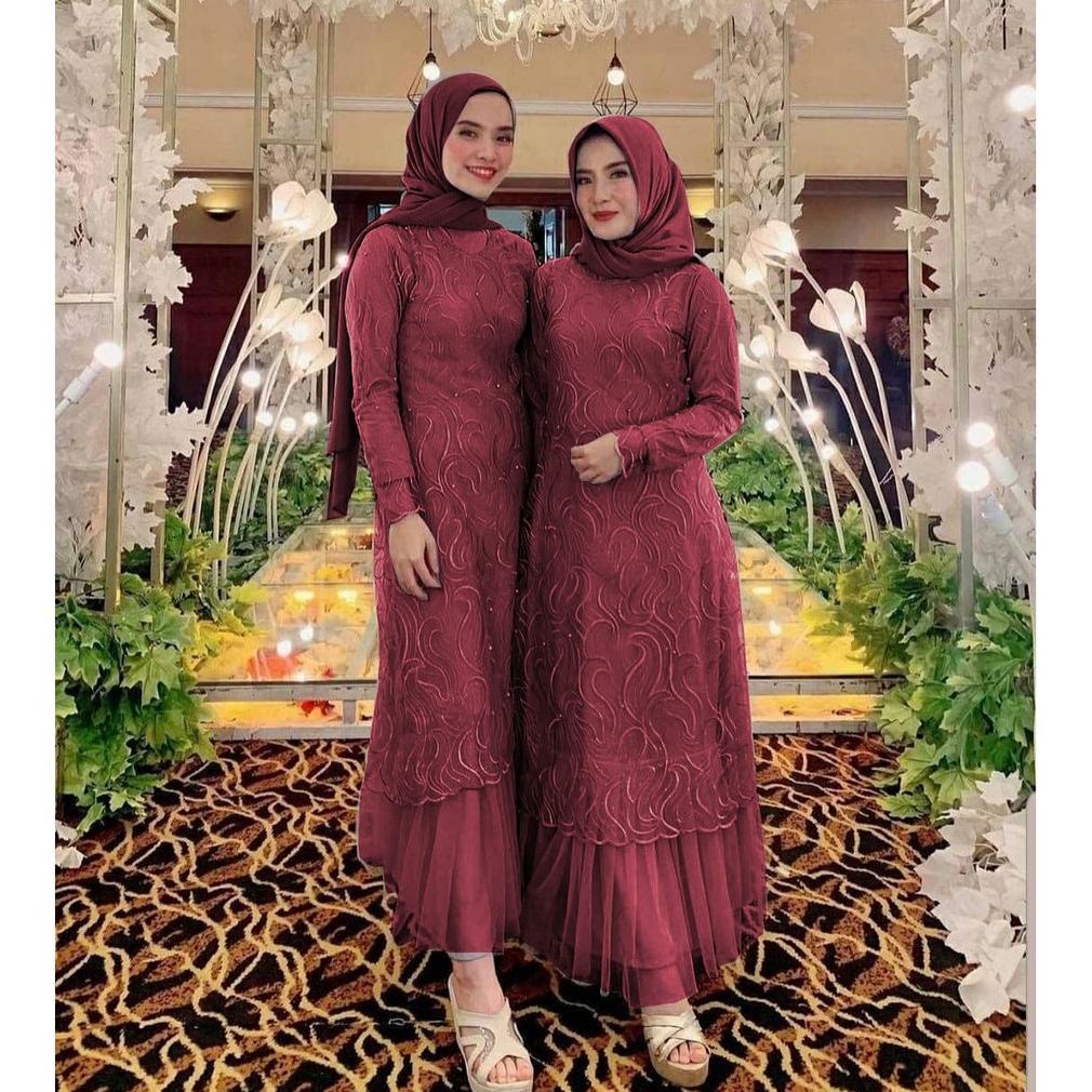 PROMO MURAH ANDINE/ GAMIS PESTA/ SERAGAM PERNIKAHAN/ SERAGAM KELUARGA/ DRESS KONDANGAN/ SERAGAM BRID
