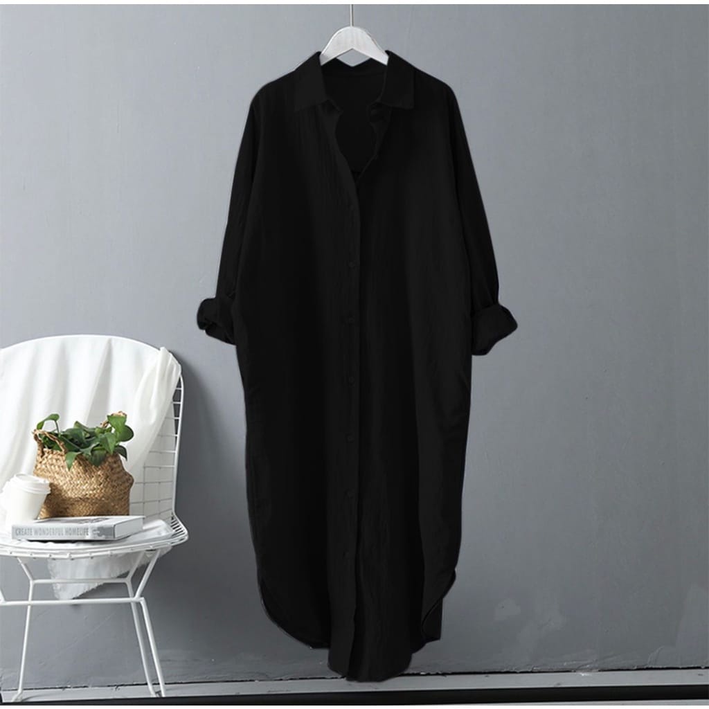 LONG TUNIK WANITA CRINGKLE / BAJU TUNIK KOREA CRINGKLE