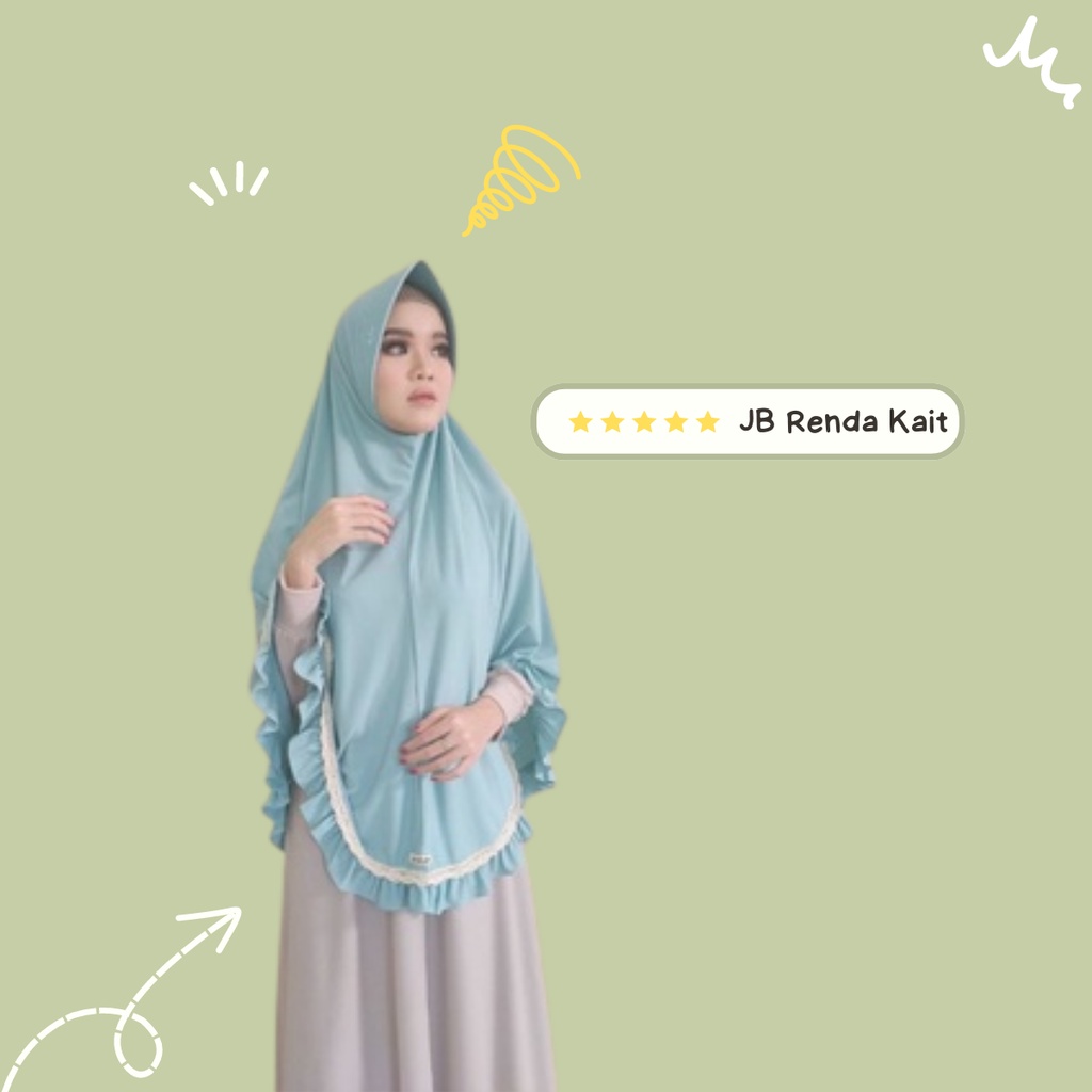 RENDA KAIT JILBAB JUMBO JAMILAH HIJAB JB 100 RENDA KAIT JILBAB INSTAN BESAR / JUMBO JERSEY Size XL P