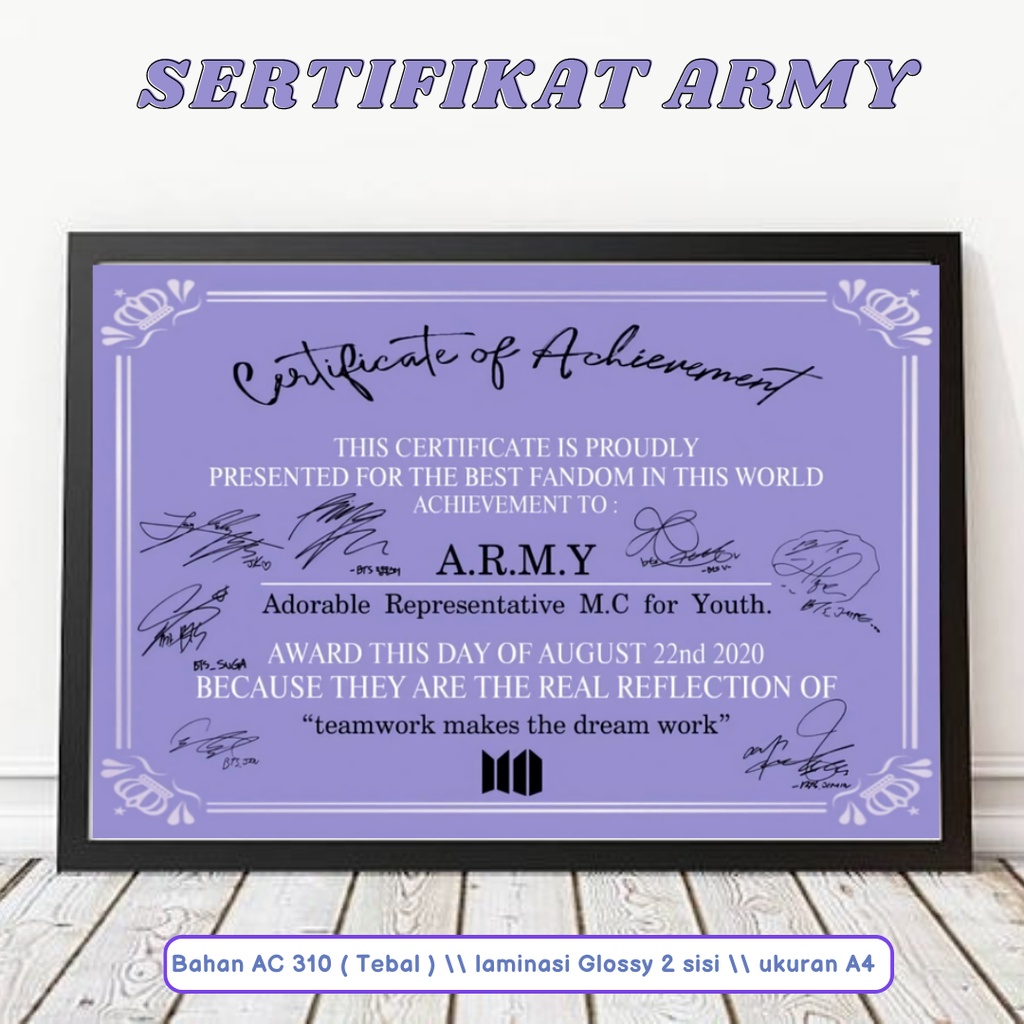 Datyu | SERTIFIKAT ARMY | BTS KPOP