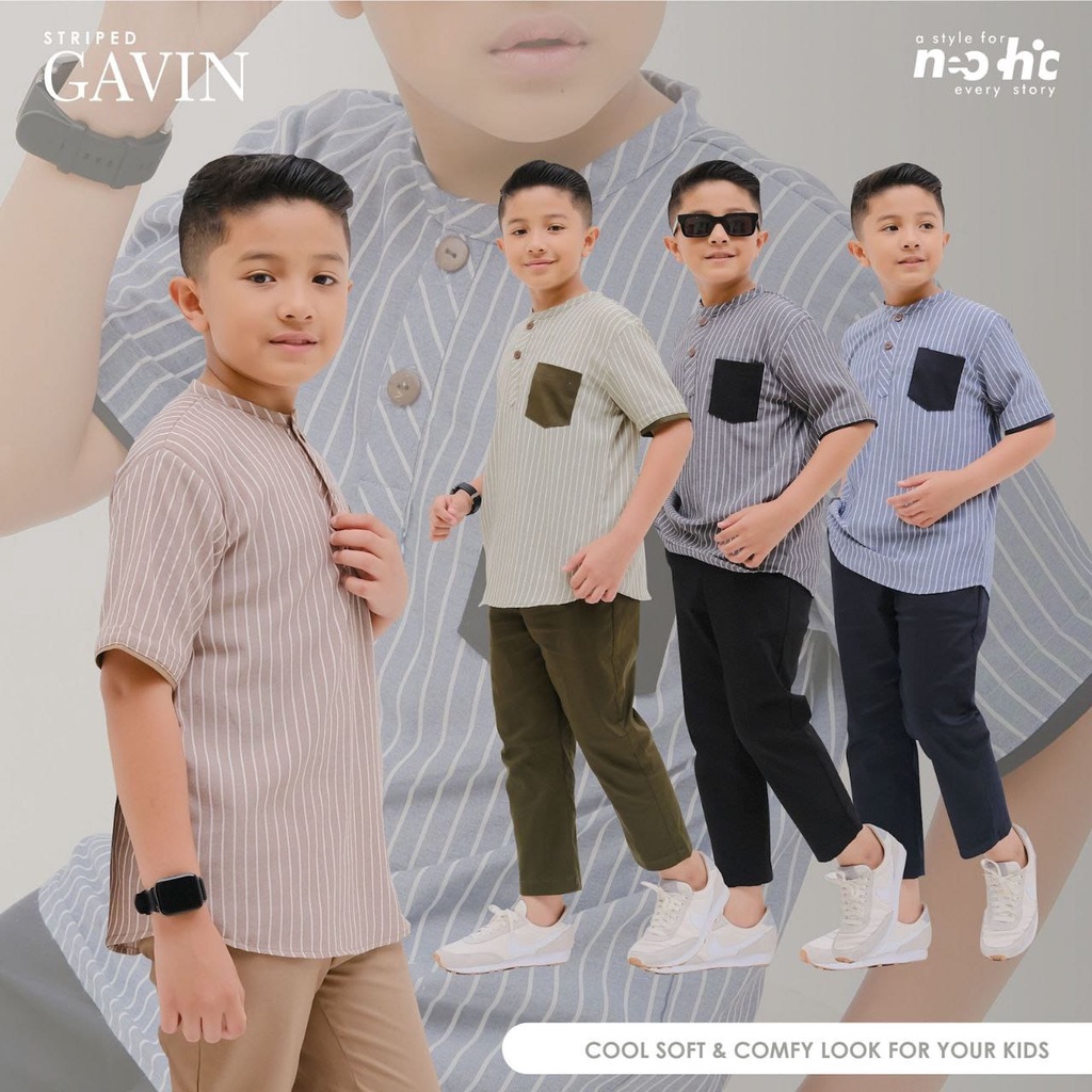 SETELAN KEMKO GAVIN  premium anak anak by Neochic