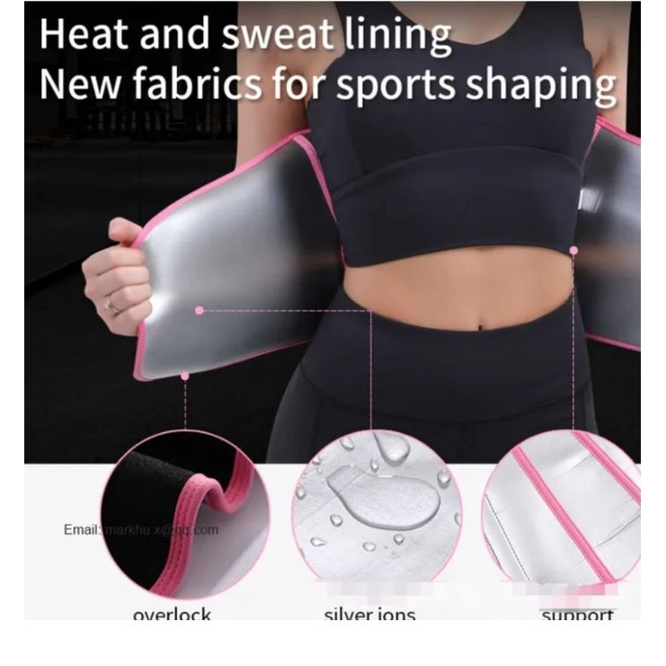 Korset Sweat Silver Ion Slimming Belt Body Shaper Pembakar Lemak