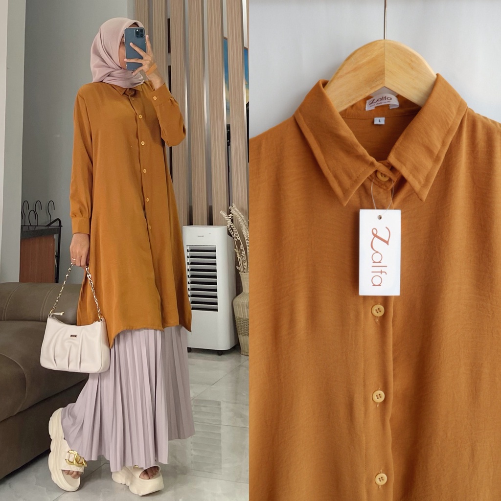 AQILA AIRFLOW tunik by ZALFA OUTFIT / tunik crincle polos