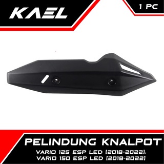 Cover Knalpot Honda Vario 125-150 New LED eSP 2018-2022 Karbon-Carbon-Hitam Premium Polos Tutup-Tameng-Pelindung Kenalpot-Muffler-Exhaust