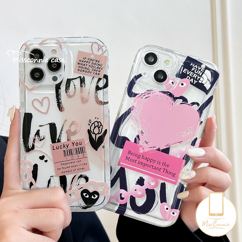 Fashion Comme Des Garcons Flower Label Case Redmi A1 12C 10C 9 9T 10 9A 10A 9C NFC Redmi Note 11 11s 10 10s 9 Note8 10 POCO F4 Kartun Graffiti Cinta Hati Shockproof Airbag Case