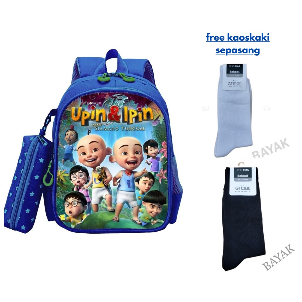 Tas sekolah anak tk sd 1 2 3 tas ransel anak ngaji free dompet pensil dan kaos kaki