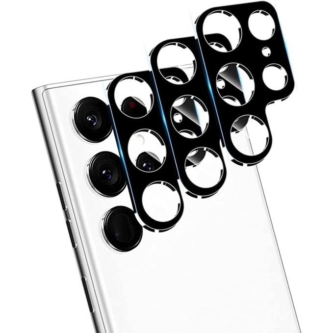 Tempered Glass 3D Camera Samsung S23 Ultra S23+ Plus S23 Ultra Black