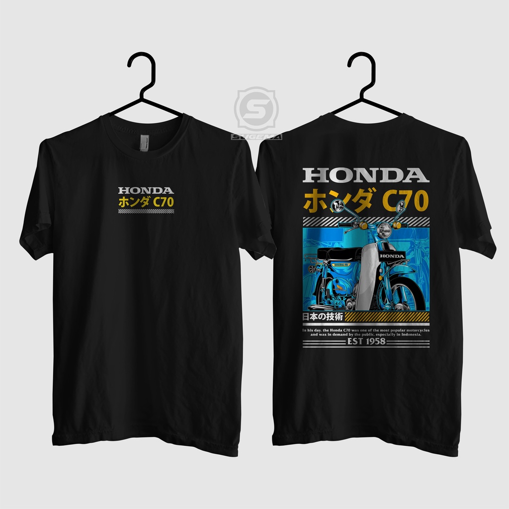 Kaos Honda C70 Blue - Kaos Motor Honda C70