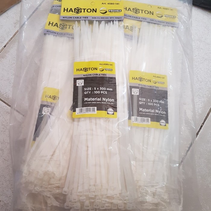 

Terlaris Cord Nylon Cable Tie Prohex 5X300Mm White Hasston Kabel Tis