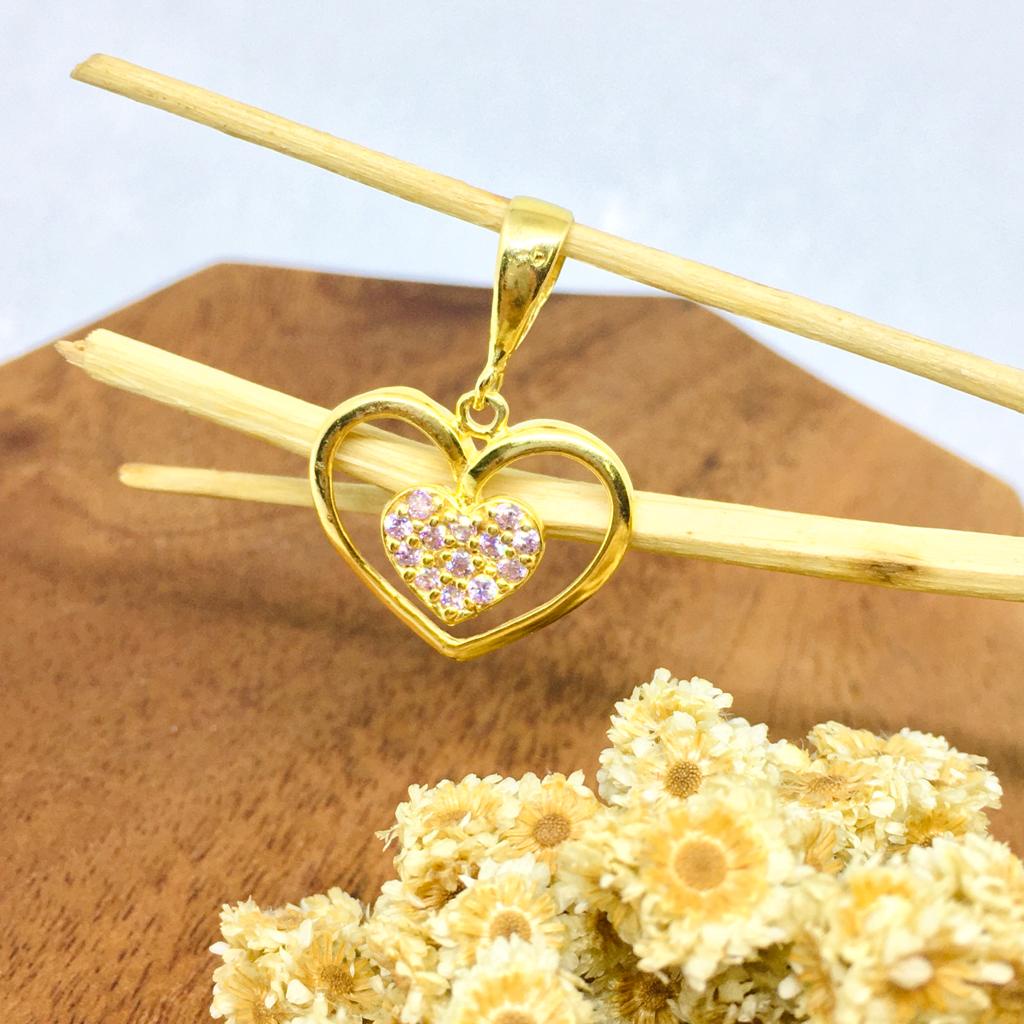 Liontin Emas Love Mata Pink SA 375/8K