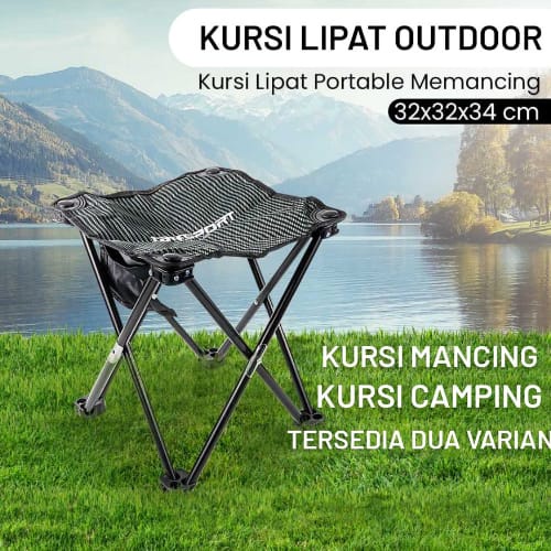 KURSI LIPAT SANTAI PORTABLE KURSI LIPAT KEMAH MANCING OUTDOOR CAMPING 32x32x34