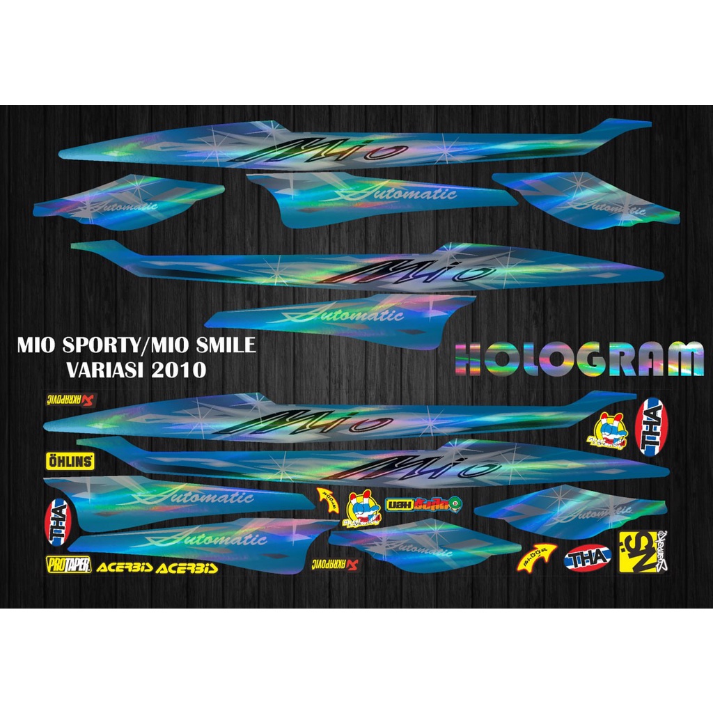 HOLOGRAM STRIPING VARIASI MIO SPORTY/SMILE VARIASI 2010 SUDAH LAMINASI TIDAK MUDAH PUDAR