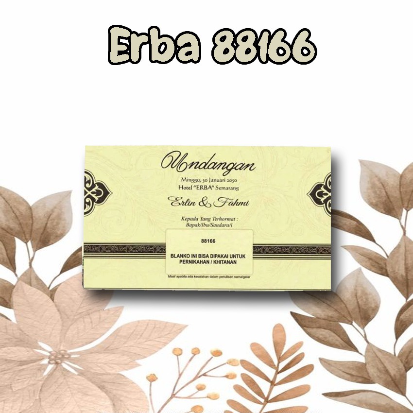 

Blanko Undangan Erba 88166 / UNDANGAN KOSONGAN / UNDANGAN + CETAK / HARGA MURAH BERKUALITAS