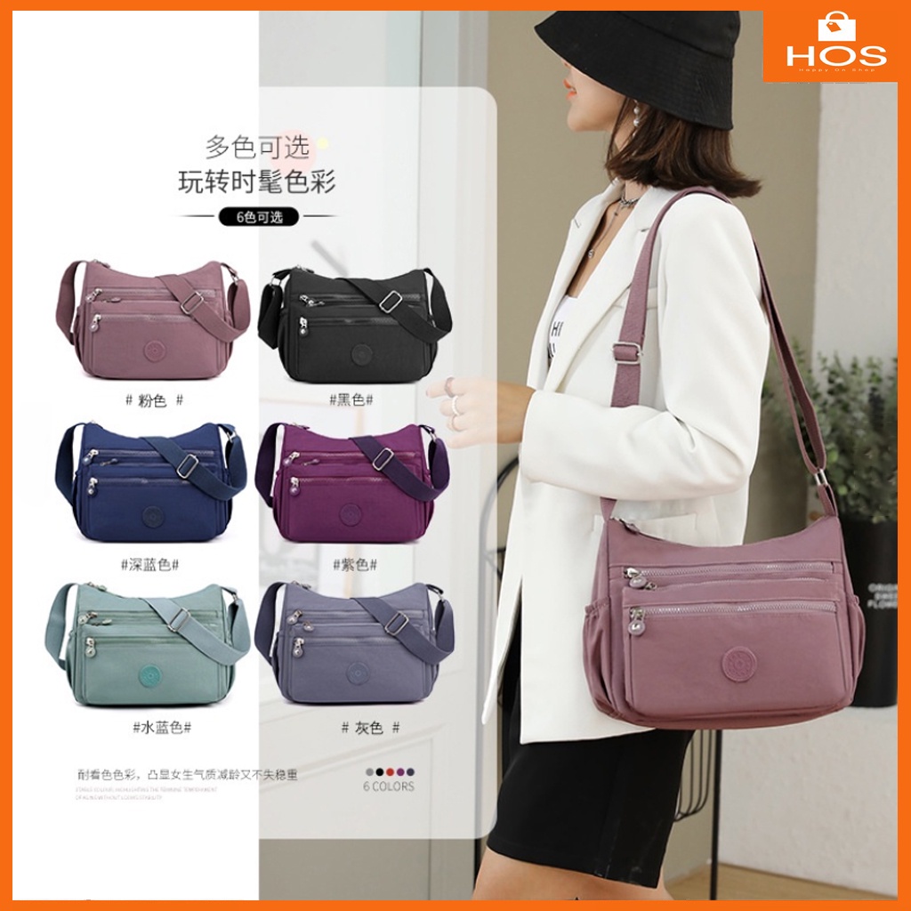 happyonshop - Tas selempang wanita S-70 tas import wanita polyester anti air