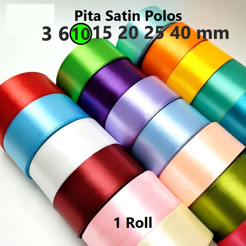 Pita Satin Polos 10mm Harga/Roll