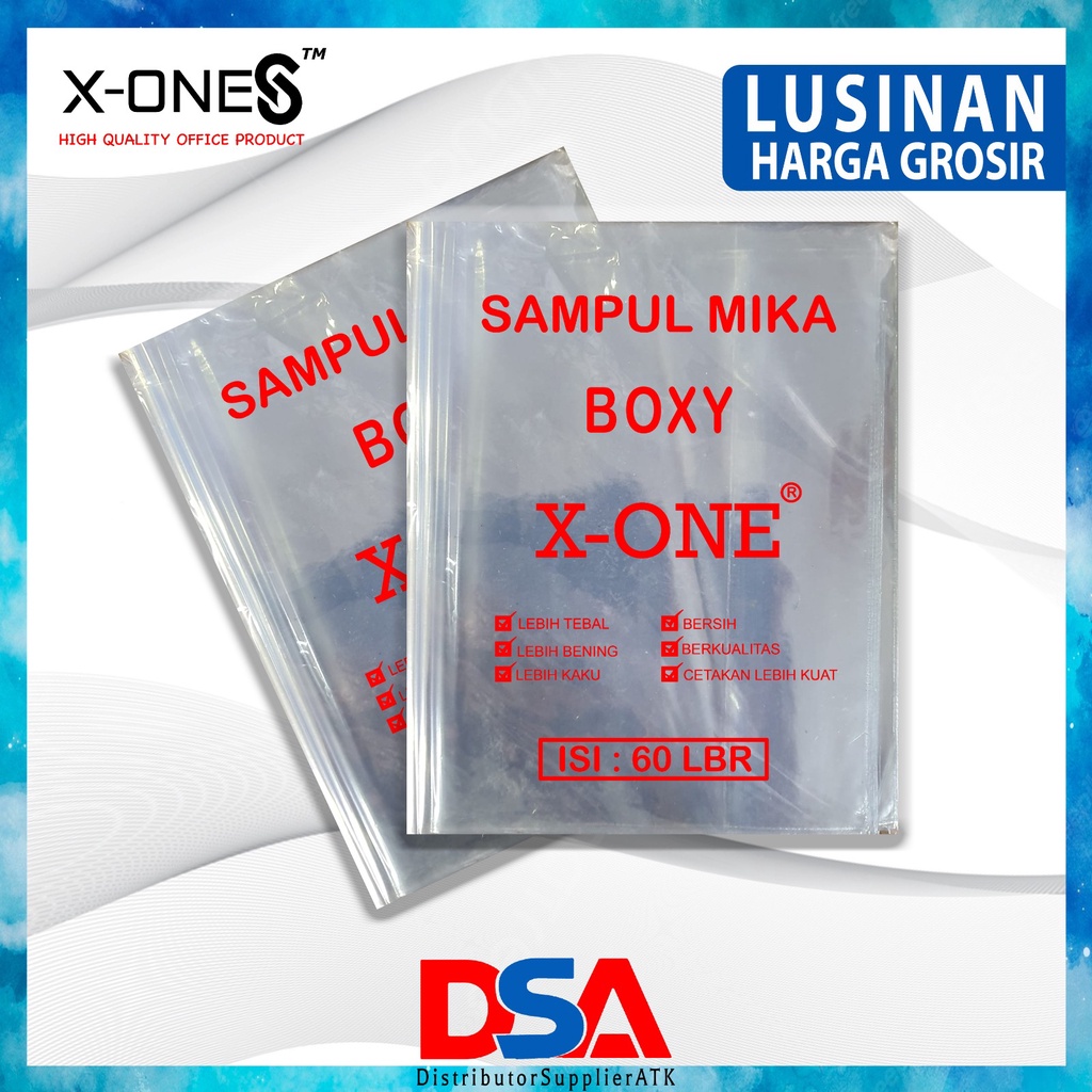 

Sampul Plastik Mika X-ONE Boxy isi 10-60 Lembar / Buku Big Boss Campuss