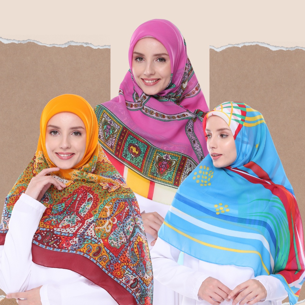 Hijab Bella Square  Hijab Segiempat Bella Square Syar'I Kerudung Segiempat Motif Syar'I Premium Jilb