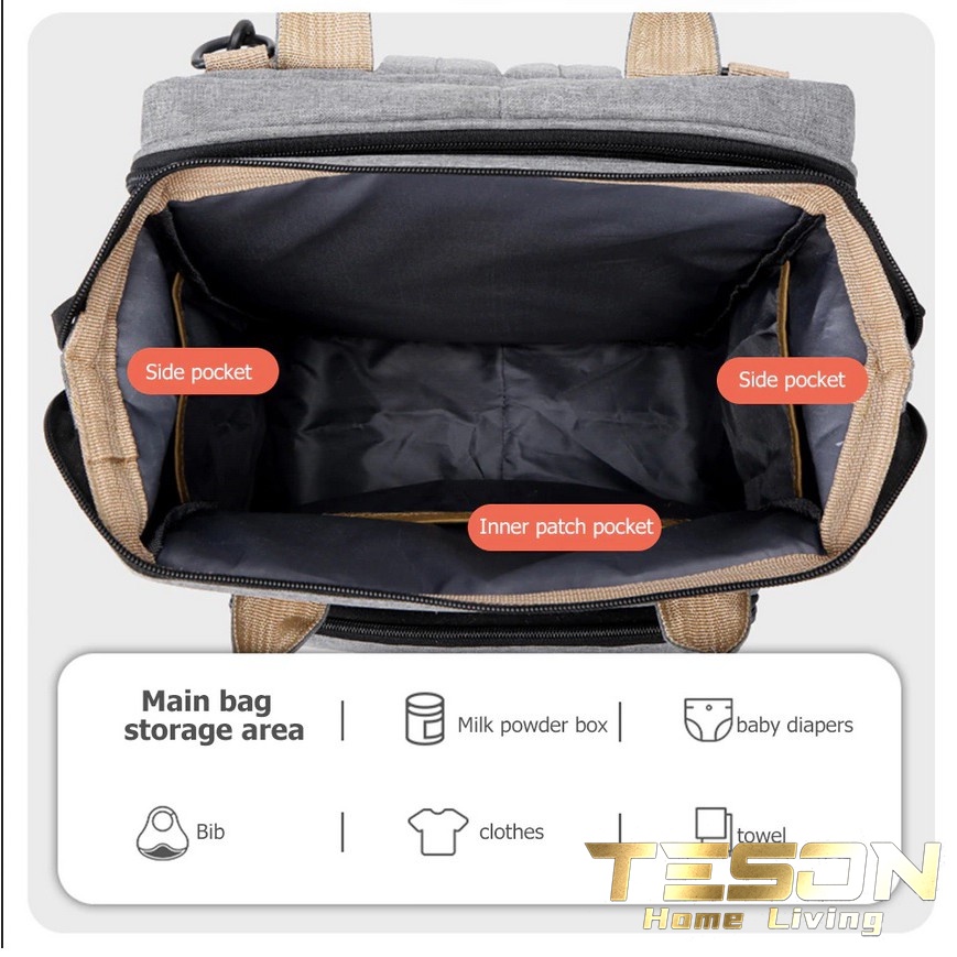 Tas Perlengkapan Bayi Multifungsi 2in1 Kasur Tidur Tas Ransel Diaper Bag/Tas Perlengkapan Bayi/Ranjang Lipat Diaper Bag/Baby Backpack