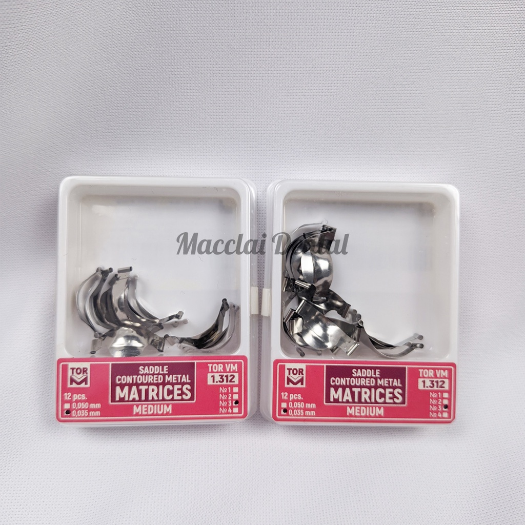DENTAL REFILL SADDLE MATRICES MATRIX CONTOURED METAL MEDIUM