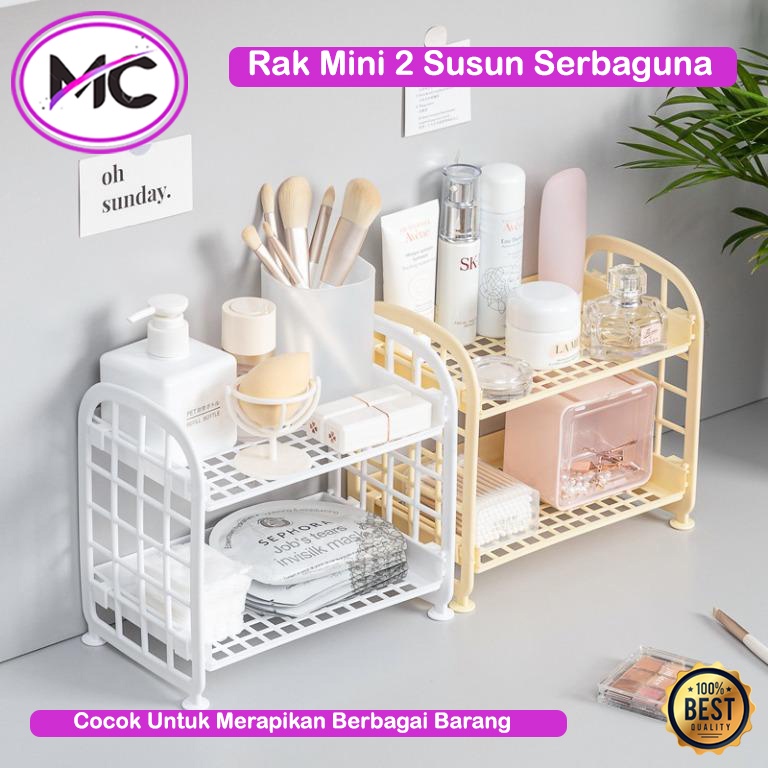 Rak Plastik MIni 2 Susun Rak Meja Serbaguna Rak Dapur Kamar Mandi Make Up