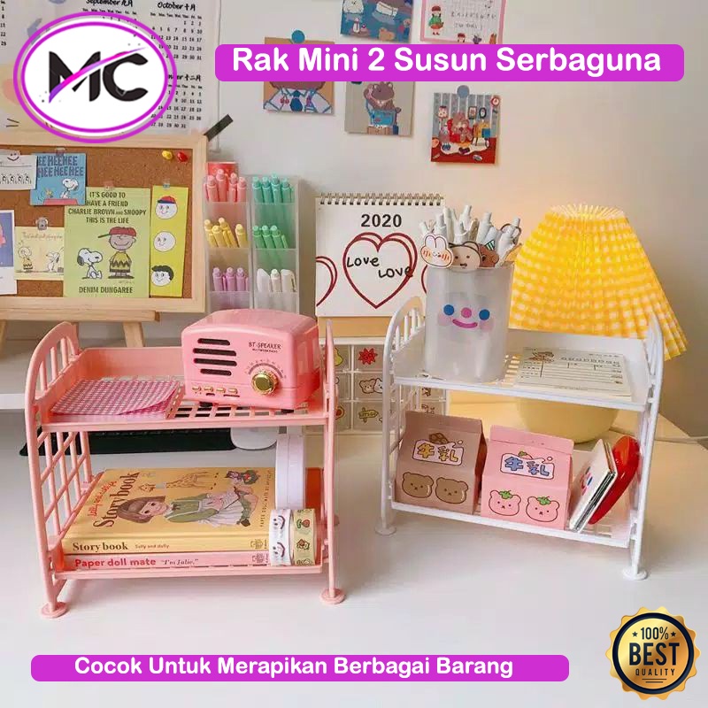 Rak Plastik MIni 2 Susun Rak Meja Serbaguna Rak Dapur Kamar Mandi Make Up