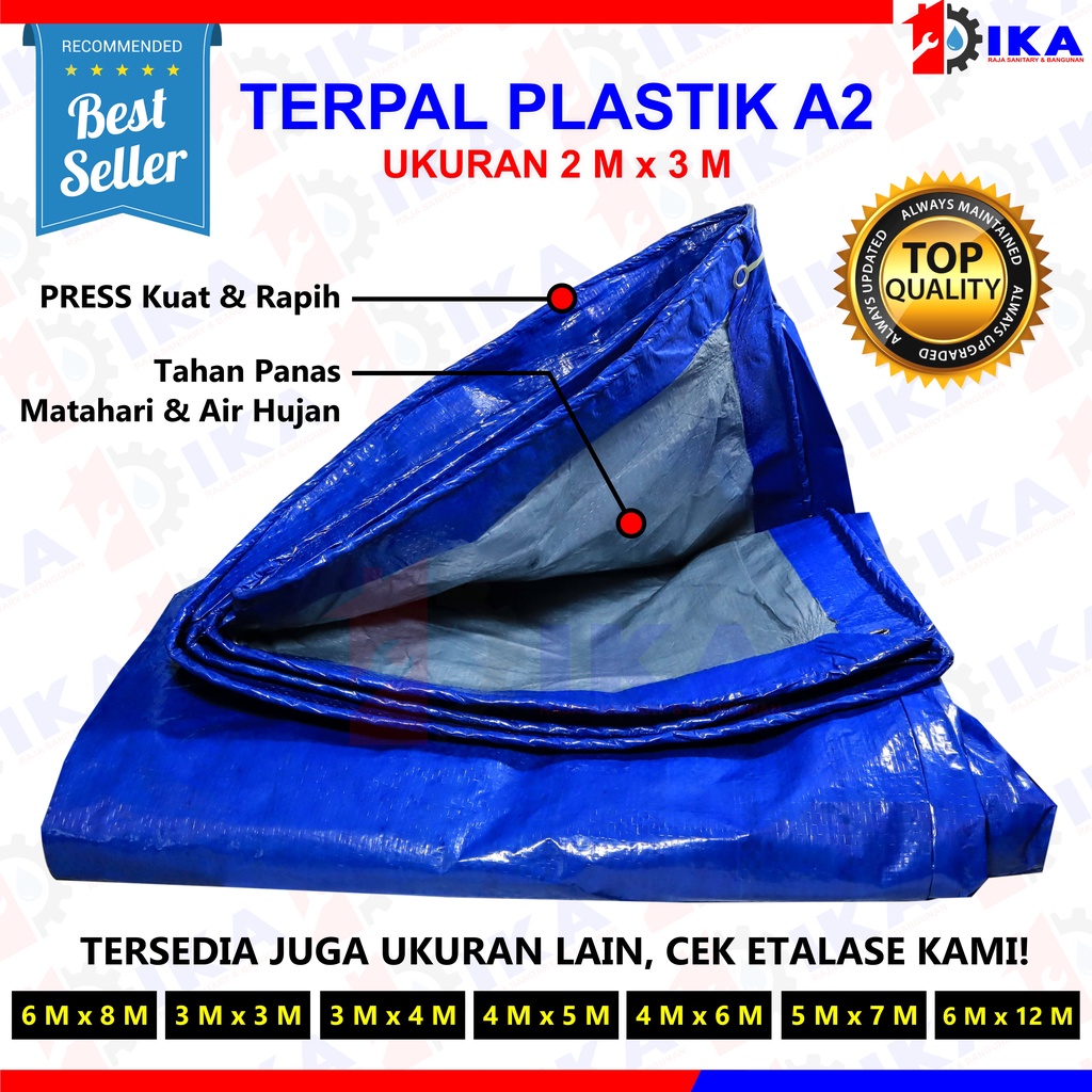 Terpal Tenda Plastik Ukuran 2 x 3 Meter / 200 cm x 300 cm (LGS PAKAI SAJA SUDAH ADA LUBANG TALI)