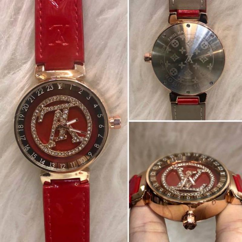 JAM TANGAN CEWEK LV PUTAR QUARTZ PREMIUM AAA