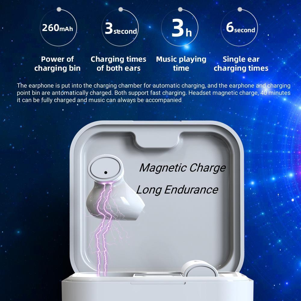 Solar Earphone Bluetooth Wireless Earbuds Bluetooth TWS Headphones Bluetooth 5.0 Earphones Wireless HIFI Headset - AIR 6 PLUS