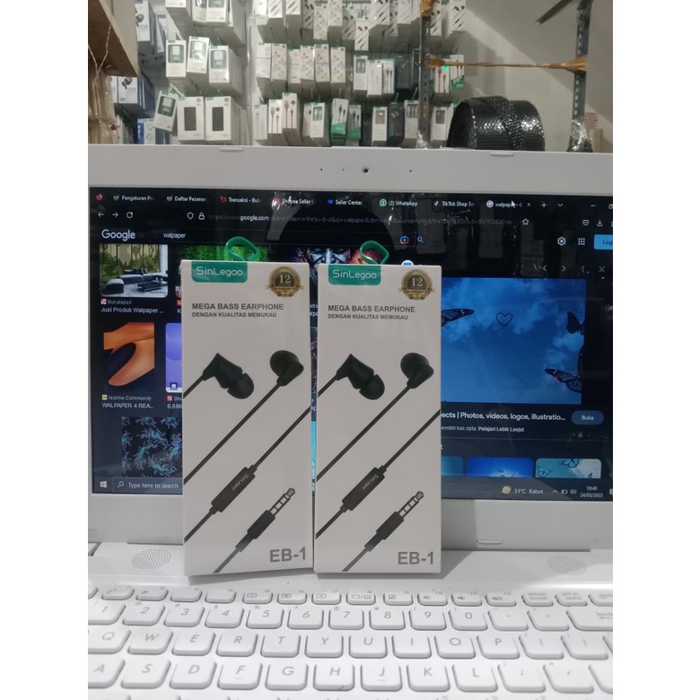 SinLegoo EB-01 Headset Mega Bass Earphone Braided Kabel Stereo Handsfree