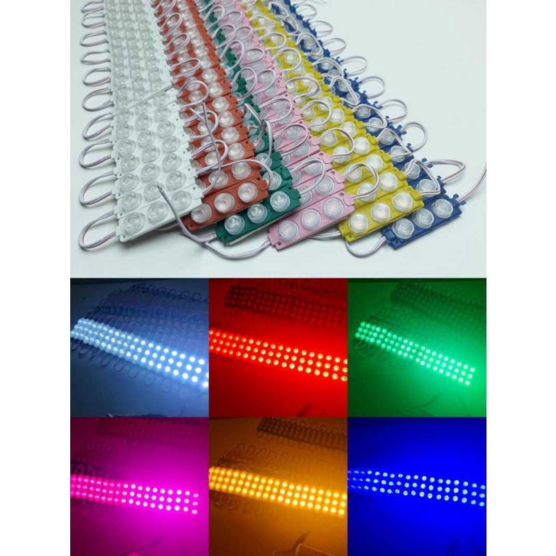 LED Lamp 3W 3 watt 12 Volt  2V DC Waterproof Modul Strip Lensa 3 mata besar timbul