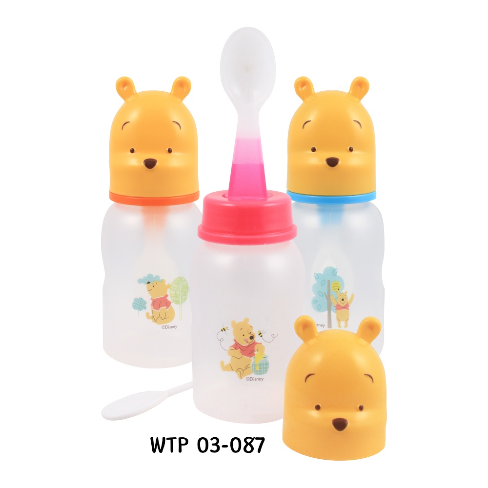 Winnie The Pooh Bottle / Botol Sendok Makan / Botol Minum /- Alat Training Makan Bayi Peralatan Makan Bayi / Baby Feeding