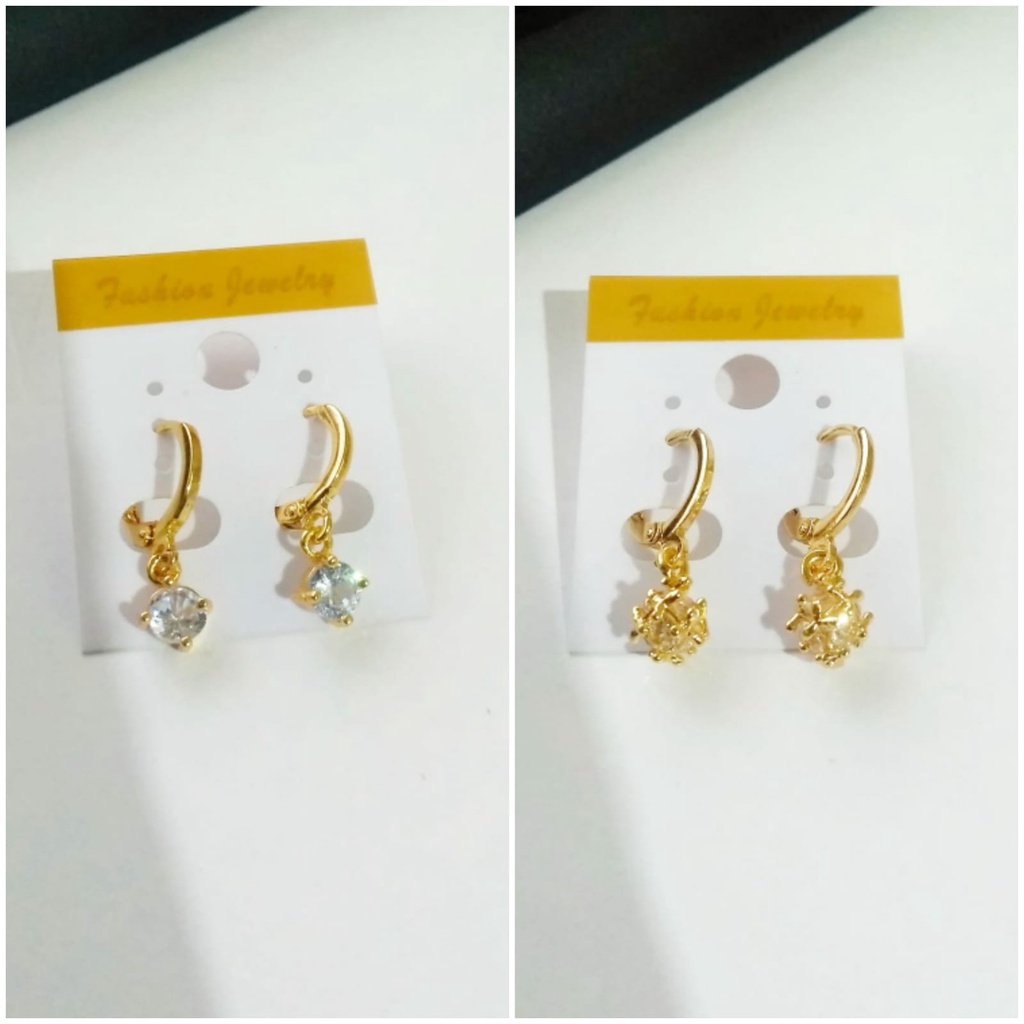 AV58 Grosir Anting Klip Juntai Permata Anting Klip Dewasa