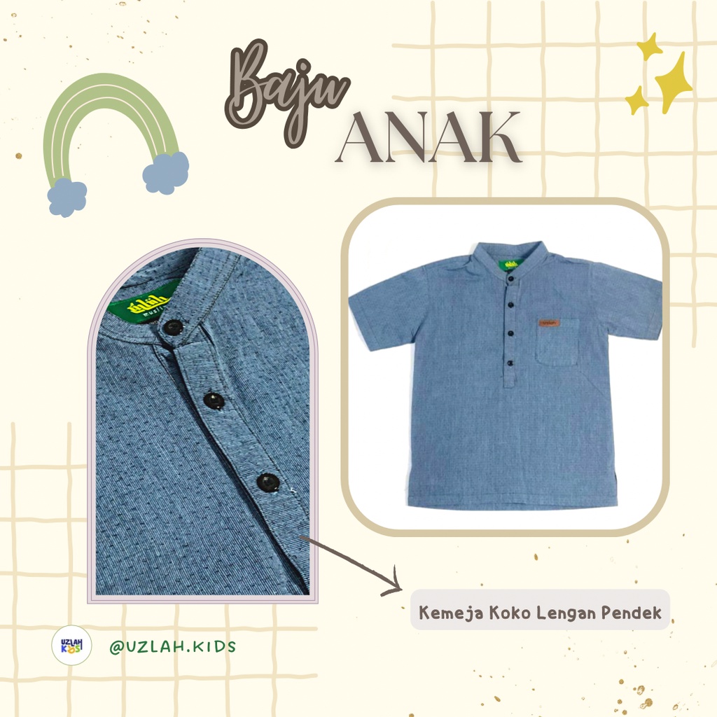 Kemeja Koko Anak Lengan Pendek - Uzlah Kids