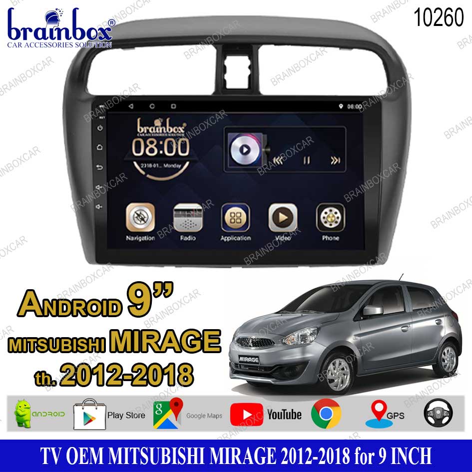 Brainbox TV Mobil OEM Mitsubishi Mirage 2012-2018 Android Headunit Tape Mobil Head Unit