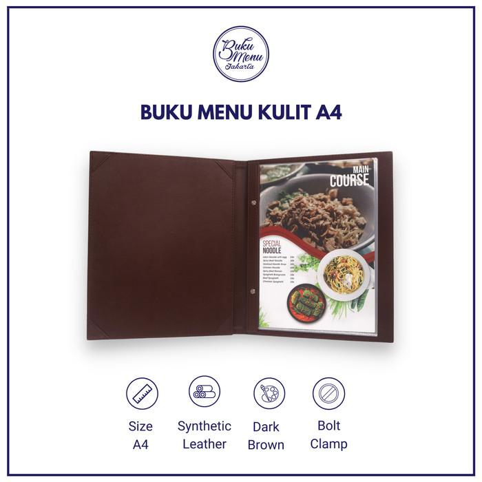 

BUKU MENU RESTORAN KULIT ISI PLASTIK A4 - READY STOCK - CAFE