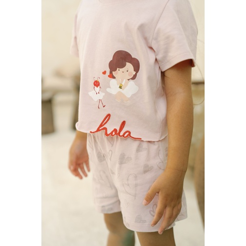 Bohopanna Bianca Set 1-14 Tahun The Overtee x Bohopanna Setelan Piyama Pendek Fashion Anak Perempuan CBKS