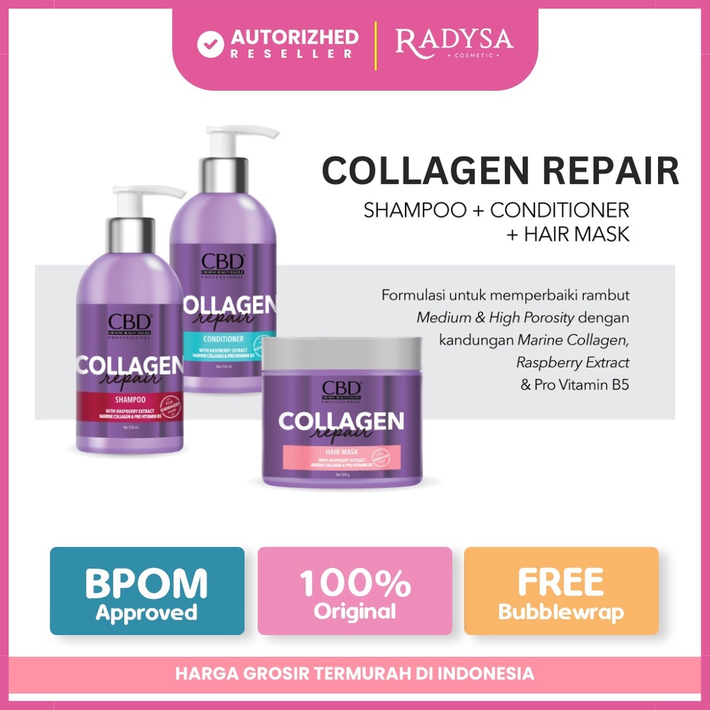 RADYSA - CBD Collagen Repair Hair Mask / Shampoo / Conditioner / Hair Serum Oil