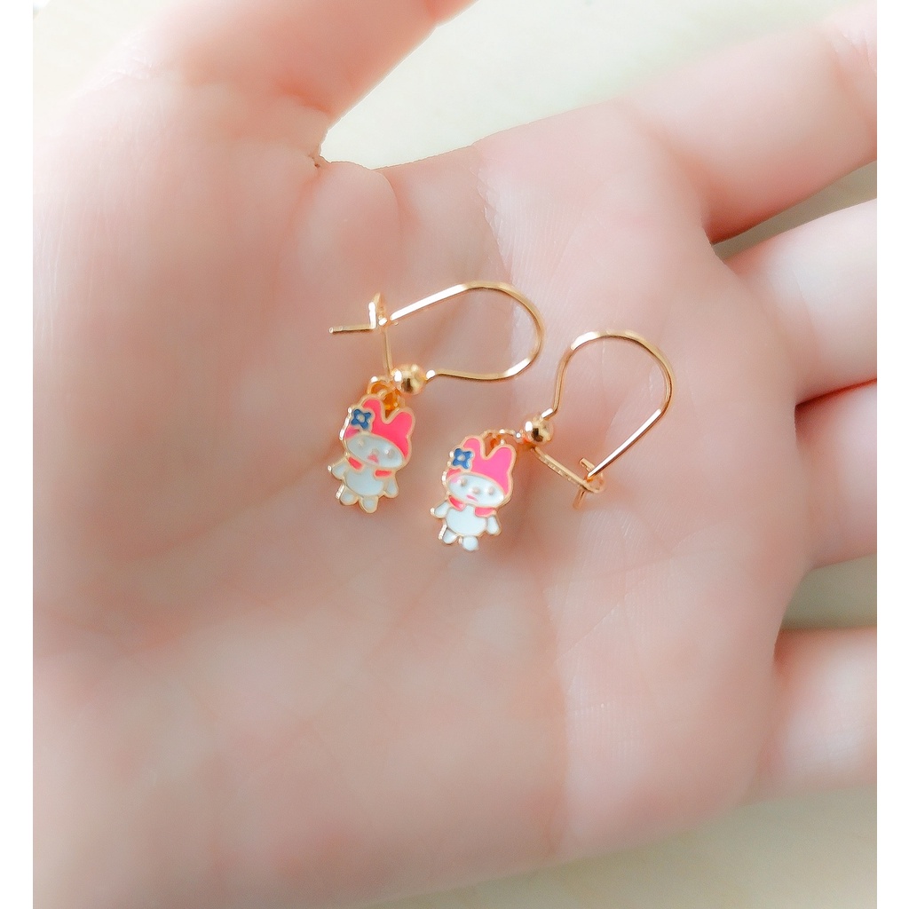 Anting Anak terbaru / Anting Anak Xuping Melodi Pink Head Gold