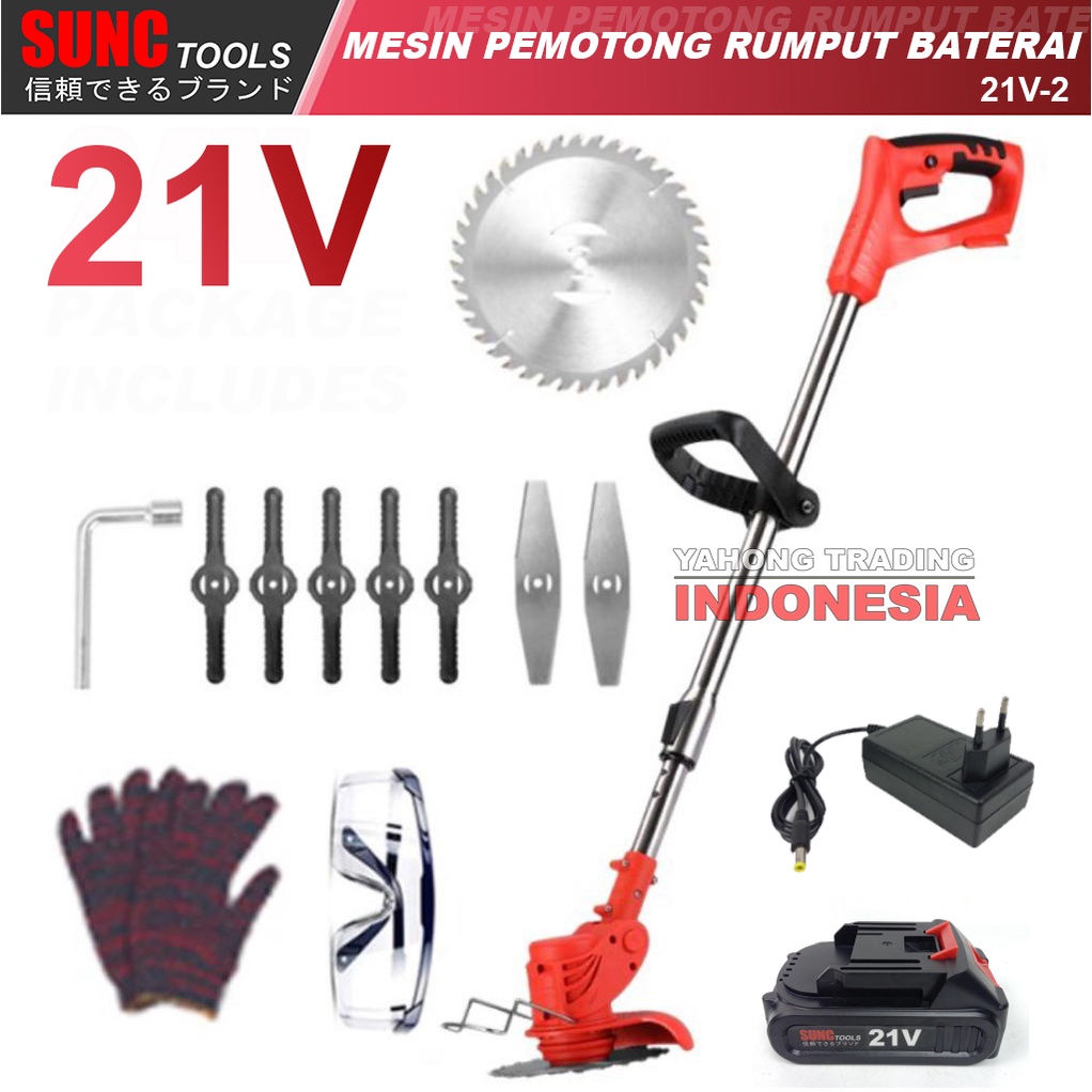 Mesin Potong Pemotong Rumput Baterai Portable 21V SUNC TOOLS