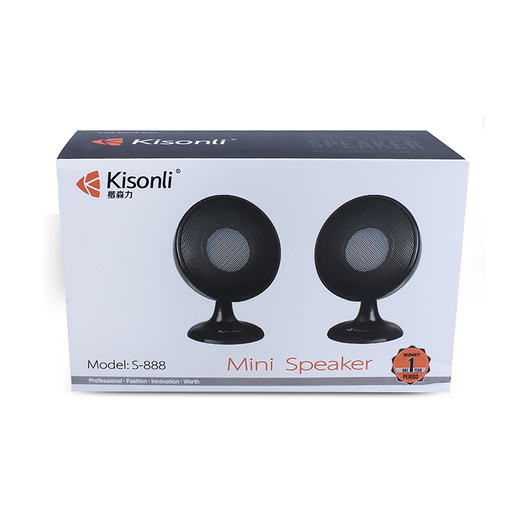 Speaker Mini Komputer / Laptop S-888 Hitam Kisonli Super Bass Effect With Volume Control - XOBOX