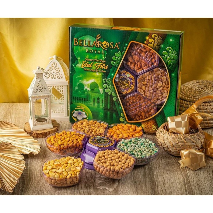 

Hampers 1 Paket / 6 Toples Putar Kue Lebaran Bellarosa Royal Kacang Free Buble