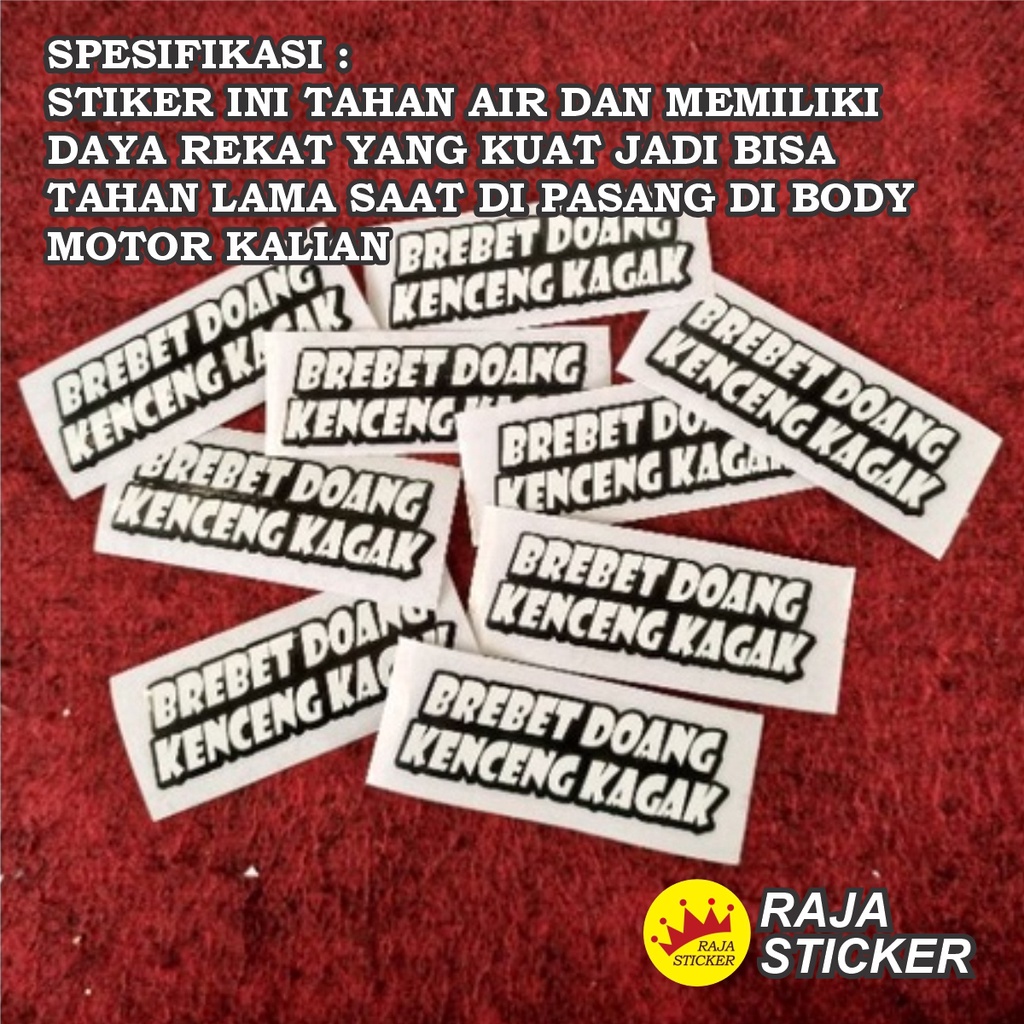 STICKER CUTTING BREBET DOANG KENCENG KAGAK