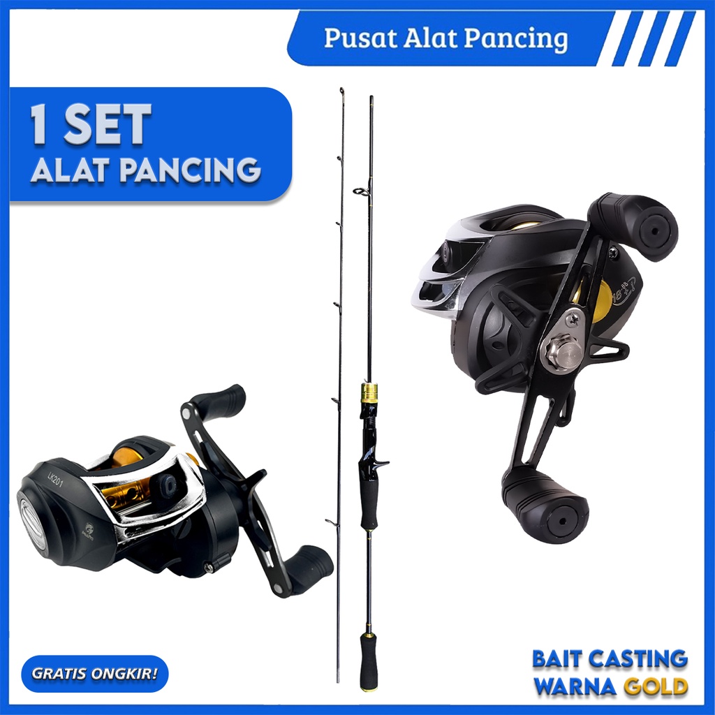 Paket Set Alat Pancing Joran Pancing JR05 UL Joran Ultra-Light Baitcasting Solid Karbon Padat Tiang Ultralight Casting Fishing Rod Reel BC Senar / Fishing Line &amp; Umpan Minnow