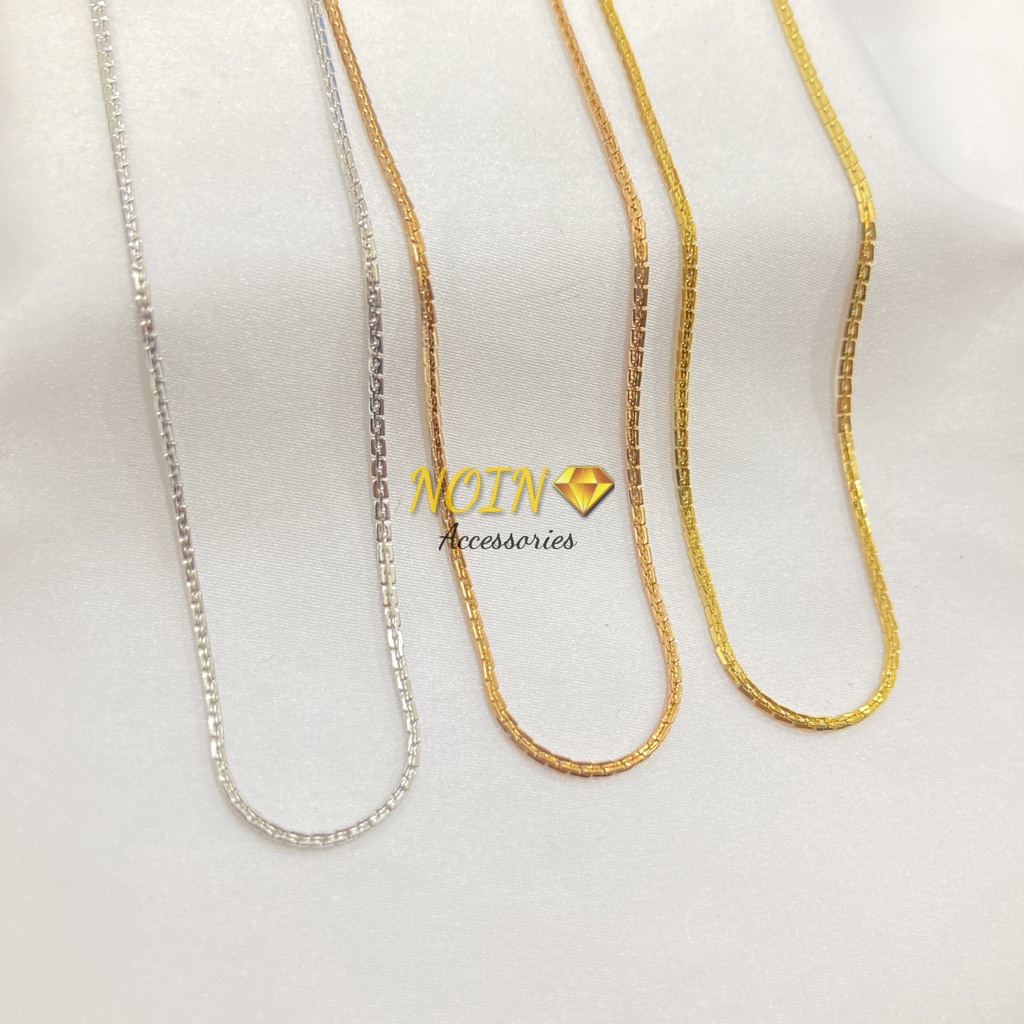 Kalung Rantai Titanium Polos Gold dan Rosegold Anti Karat Simple