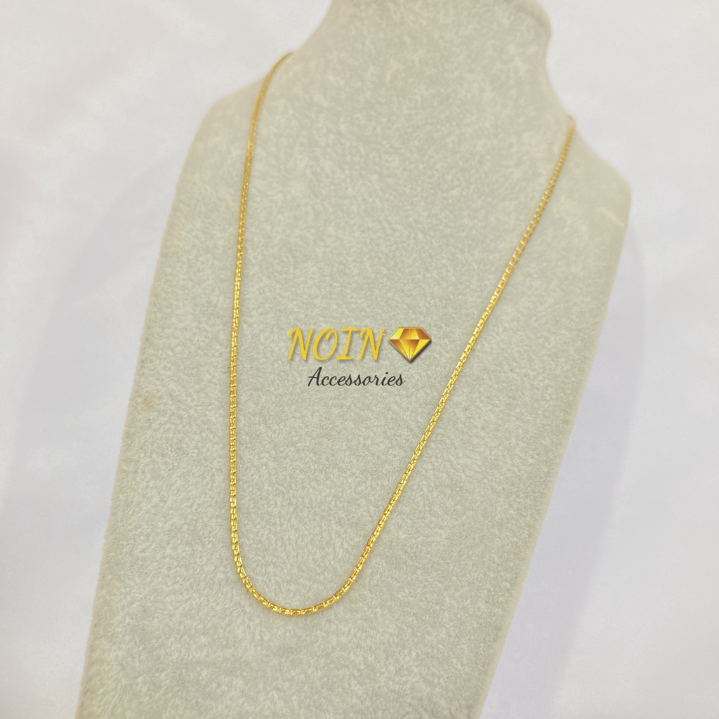 Kalung Rantai Titanium Polos Gold dan Rosegold Anti Karat Simple