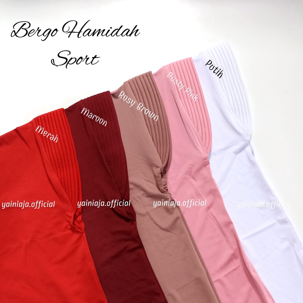 Bergo Sport premium / Hijab instan olahraga volly Jilbab ped daily STANDART hamidah Kerudung instan sehari-hari