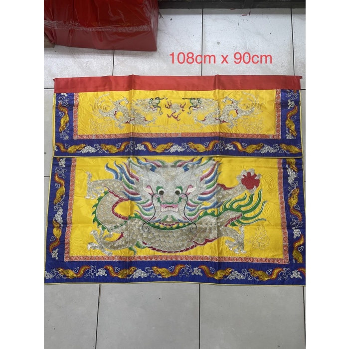 Kain tokwi towi taplak meja / to wi naga silver kuning taiwan 108x90cm
